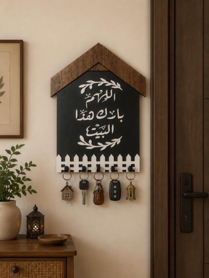 علاقة مفاتيح خشب ديكور – اللهم بارك هذا البيت