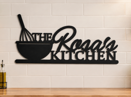 تابلوه مطبخ خشب بالاسم | Personalized Wooden Kitchen Wall Art